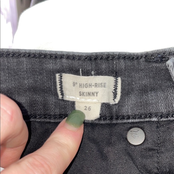 Madewell Black High Rise Distressed Skinny Jeans - Picture 5 of 5